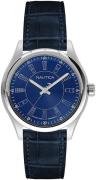 Nautica Herrklocka NAPBST002 Blå/Läder Ø44 mm