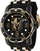 Invicta Herrklocka 42321 NHL Svart/Gulguldtonat stål Ø48 mm