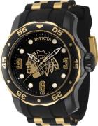 Invicta Herrklocka 42315 NHL Svart/Gulguldtonat stål Ø48 mm