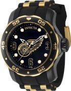 Invicta Herrklocka 42314 NHL Svart/Gulguldtonat stål Ø48 mm