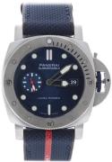 Panerai Herrklocka PAM01391 Submersible Blå/Textil Ø44 mm