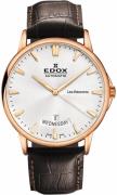 Edox Herrklocka 83015-37R-BIR Les Bemonts Guldtonad/Läder Ø42 mm