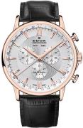 Edox Herrklocka 10501-37R-AIR Les Bemonts Silverfärgad/Läder Ø42 mm