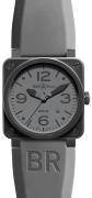 Bell & Ross Herrklocka BR0392-COMMANDO BR 03-92 Grå/Gummi Ø42 mm