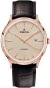 Edox Herrklocka 80106-37RC-BEIR Les Vauberts Brun/Läder Ø42 mm