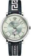 Versace Herrklocka VEBQ01219 V Circle Silverfärgad/Läder Ø42 mm