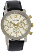 Bulova Herrklocka 98A141 Silverfärgad/Läder Ø40 mm