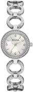 Bulova Damklocka 96X137 Crystal Vit/Stål Ø30 mm