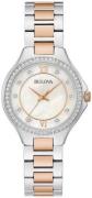 Bulova Damklocka 98L294 Crystal Vit/Roséguldstonat stål Ø30 mm