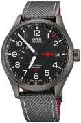 Oris Herrklocka 01 748 7710 4284-Set Aviation Svart/Läder Ø45 mm