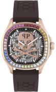 Philipp Plein Herrklocka PWRAA0623 High-Conic Roséguldstonad/Gummi