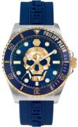 Philipp Plein Herrklocka PWOAA0222 The Skull Blå/Gummi Ø44 mm