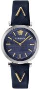 Versace Damklocka VELS00119 V Twist Blå/Läder Ø37 mm