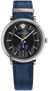 Versace Herrklocka VEBQ01018 V Circle Svart/Läder Ø42 mm