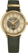 Versace Herrklocka VBQ030017 V Circle Guldtonad/Läder Ø42 mm