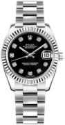 Rolex Damklocka 178274-0058 Datejust 31 Svart/Stål Ø31 mm