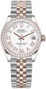 Rolex Damklocka 278381RBR-0004 Datejust 31 Vit/18 karat roséguld