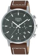 Pulsar Herrklocka PT3887X1 Sport Grå/Läder Ø42 mm