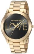 Michael Kors Runway Damklocka MK3803 Svart/Gulguldtonat stål Ø42 mm