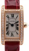 Cartier Tank Americaine Damklocka WB710014 Silverfärgad/Läder