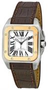 Cartier Santos Santos 100 W20107X7 Silverfärgad/Läder 32x32 mm