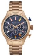 Nautica Chronograph Herrklocka NAI21507G Blå/Roséguldstonat stål