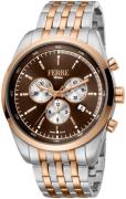 Ferrè Milano Michele Herrklocka FM1G129M0091 Brun/Roséguldstonat