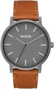 Nixon The Porter Herrklocka A1058-2494-00 Grå/Läder Ø40 mm