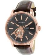 Bulova Mechanical Herrklocka 97A109 Svart/Läder Ø45 mm