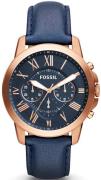 Fossil Grant Herrklocka FS4835IE Blå/Läder Ø44 mm