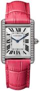 Cartier Damklocka WJTA0015 Tank Louis Silverfärgad/Läder