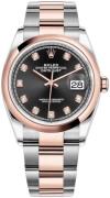 Rolex Damklocka 126201-0020 Datejust 36 Svart/18 karat roséguld Ø36