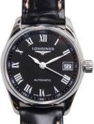 Longines Damklocka L2.128.4.51.7 Master Svart/Läder Ø25.5 mm