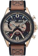 AVI-8 Herrklocka AV-4056-06 Hawker Harrier Ii Svart/Läder Ø44 mm