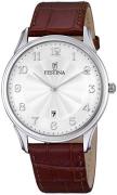 Festina Herrklocka F6851-1 Classic Silverfärgad/Läder Ø41 mm