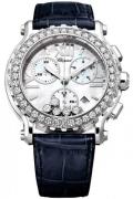 Chopard Damklocka 288499-3021 Happy Sport Chronographe Vit/Läder