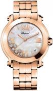 Chopard Damklocka 277472-5002 Happy Sport Vit/18 karat roséguld Ø36