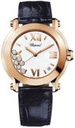 Chopard Damklocka 277471-5001 Happy Sport Vit/Läder Ø36 mm