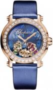 Chopard Damklocka 277473-5012 Happy Sport Blå/Textil Ø36 mm