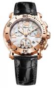 Chopard Damklocka 283581-5003 Happy Sport Chronographe Vit/Läder