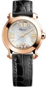 Chopard Damklocka 274189-5001 Happy Sport Vit/Läder Ø30 mm