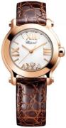 Chopard Damklocka 274189-5010 Happy Sport Brun/Läder Ø30 mm