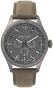 Nautica Herrklocka NAPSTB002 Grå/Läder Ø44 mm