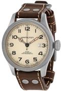 Hamilton Herrklocka H60455593 Khaki Field Beige/Läder Ø42 mm