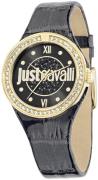 Just Cavalli Damklocka R7251201501 Svart/Läder Ø34 mm