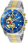 Invicta Herrklocka 27390 Disney Blå/Gulguldtonat stål Ø43 mm