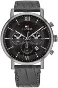 Tommy Hilfiger Herrklocka 1710395 Svart/Läder Ø44 mm