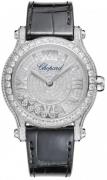 Chopard Damklocka 274891-1001 Happy Sport Silverfärgad/Läder Ø36 mm