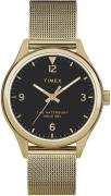 Timex Damklocka TW2T36400 The Waterbury Svart/Gulguldtonat stål Ø34