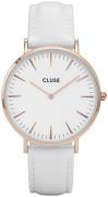 Cluse Damklocka CL18042 La Boheme Vit/Läder Ø38 mm